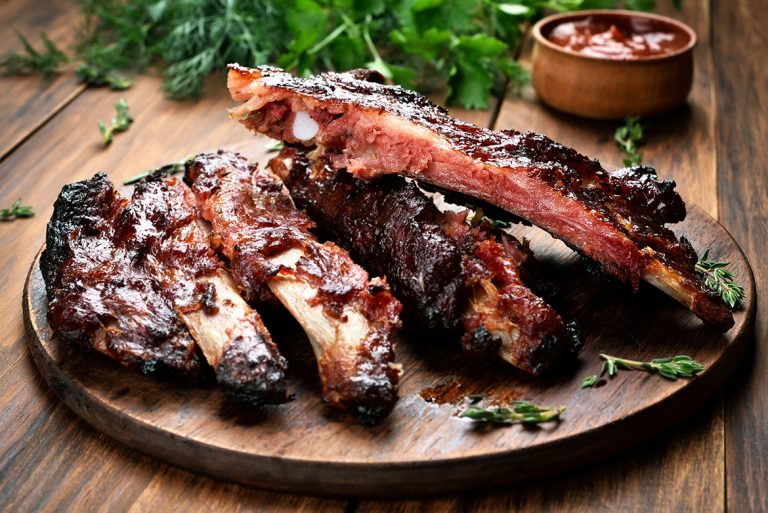 Roasted Sliced Barbecue Pork Ribs Recipe