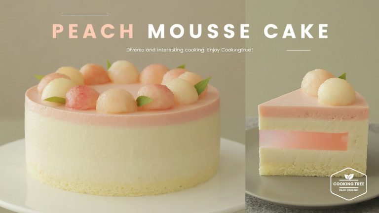 ♥감성자극♥ 복숭아 무스케이크 만들기🍑 : Peach mousse cake Recipe : ピーチムースケーキ | Cooking ASMR