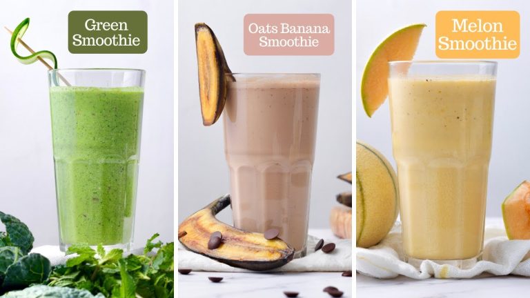 Healthy Smoothie Recipes | How to make Oat Milk | Vegan Oats, Fruit, Green Smoothie | Summer Drinks