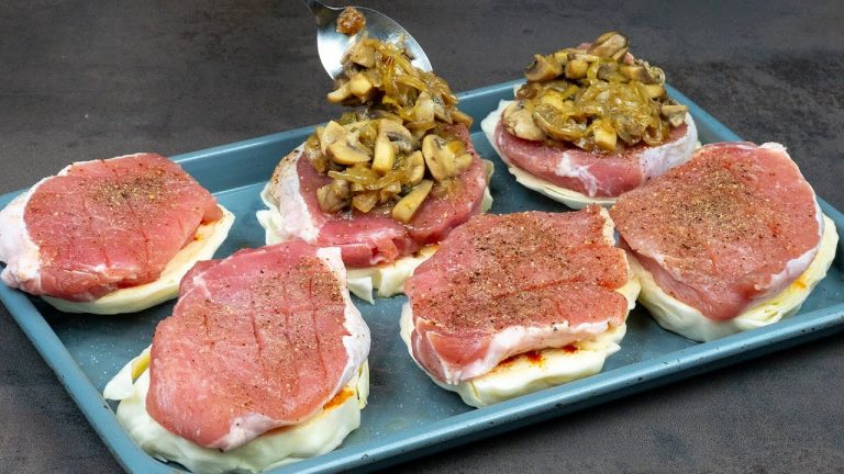 When I’m cooking pork chop over cabbage rings, my house is full of guests!