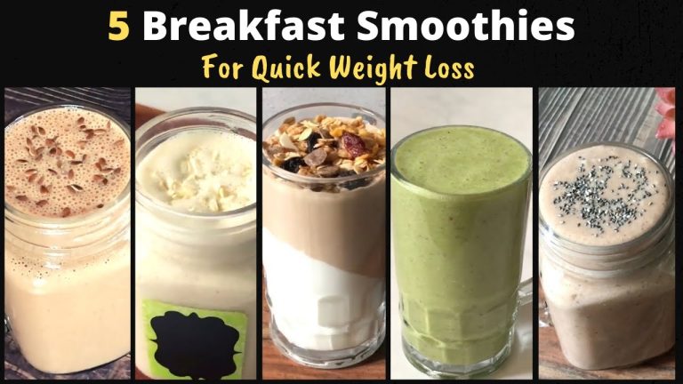 5 Healthy Breakfast Smoothie Recipes For Quick Weight Loss | Easy Instant Meal to Lose Fat | Hindi
