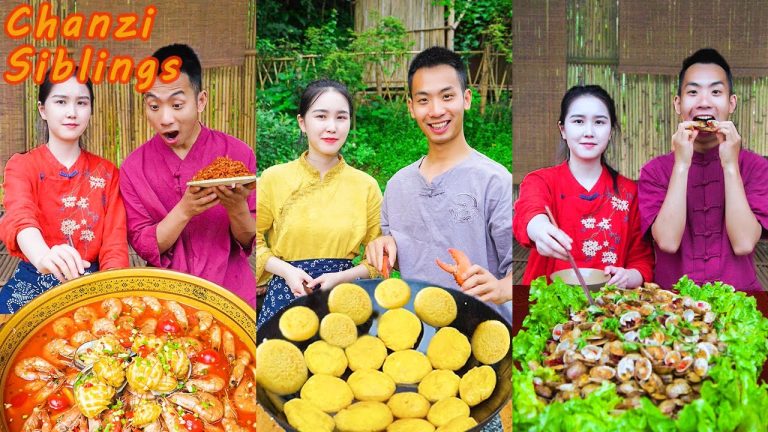 Lobster Spicy Clam Seafood Recipes🦞 |Mukbang Eating Challenge | Village Food Outdoor Cooking