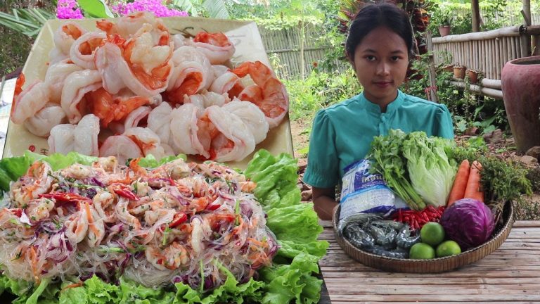 Yummy seafood recipes | Shrimp noodles tasty cooking with Mix vegetable
