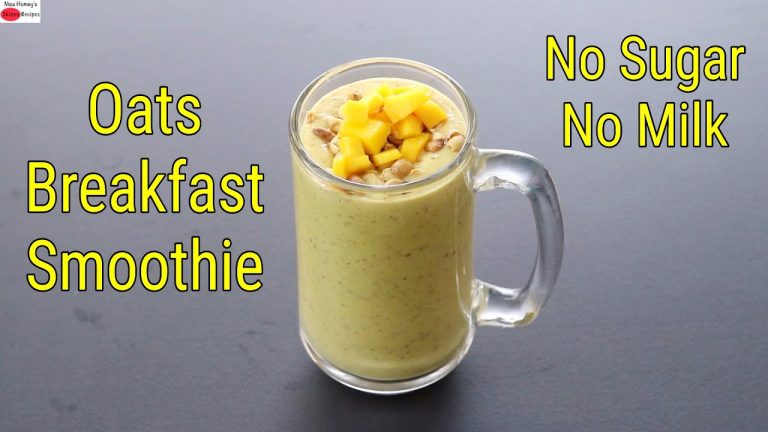 Oats Smoothie For Weight Loss – No Sugar – No Milk – Breakfast Smoothie Recipe | Skinny Recipes