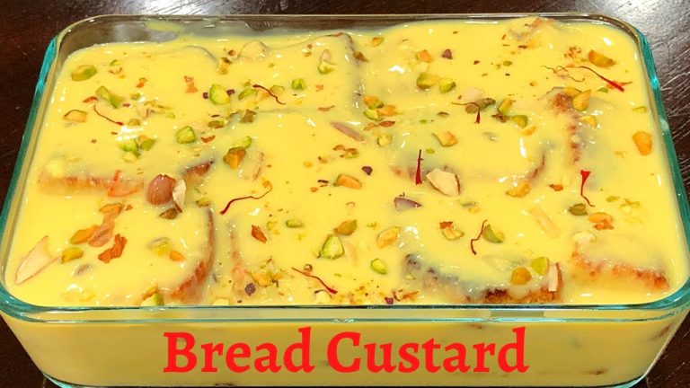 Bread Pudding With Custard Powder – Bread Custard Recipe – How To Make Bread Pudding At Home