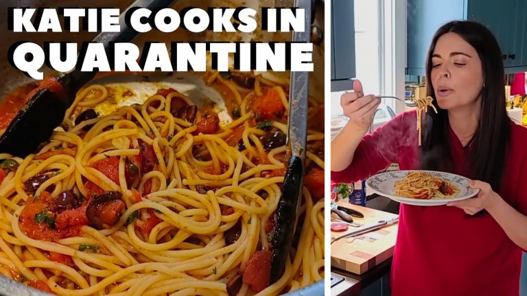Katie Lee Cooks Pasta Puttanesca in Quarantine | The Kitchen | Food Network