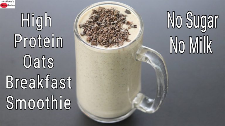 High Protein Oats Breakfast Smoothie – No Sugar – No Milk – Oats Smoothie Recipe For Weight Loss