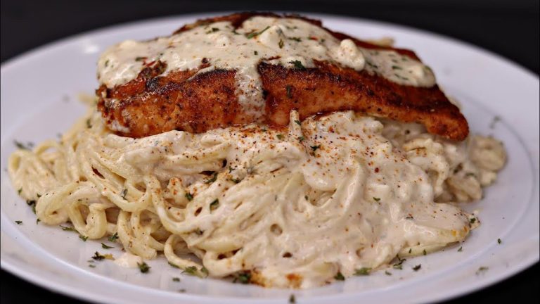 Creamy Cajun Salmon Alfredo Pasta Recipe | How To make Alfredo Pasta | Easy Dinner