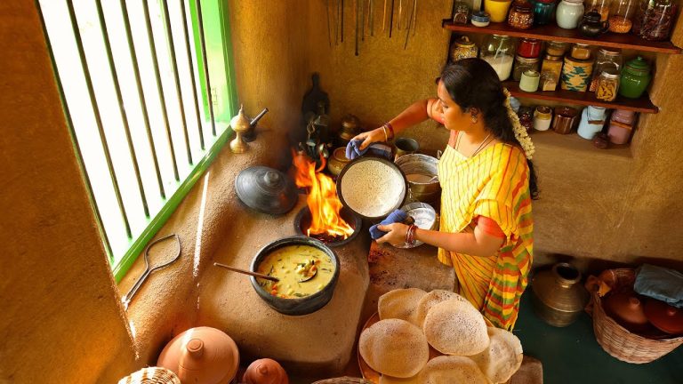 Appam – Made Traditionally || With Two Side Dishes Cooking In Village House || The Traditional Life