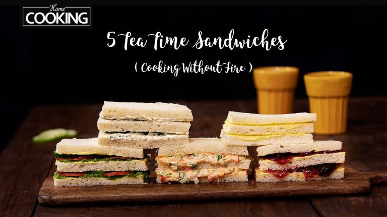 5 Tea Time Sandwiches | Sandwich Recipe | Cooking Without Fire | Vegetable Sandwich | Bread Recipes