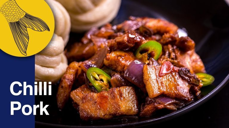 Chilli Pork—Spicy Stir-Fried Double-Cooked Pork Belly—Blue Poppy, Calcutta Style—Indian Pork Recipe