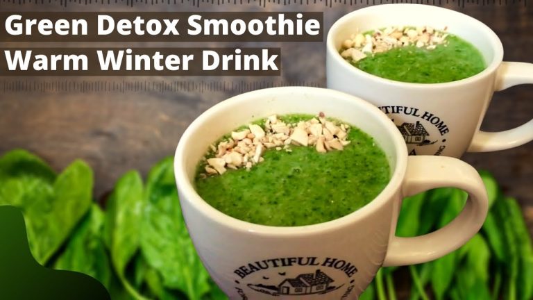 Green Detox Smoothie Recipe | Warm Winter Drink | Healthy Quick Easy Green Smoothie for Weight Loss