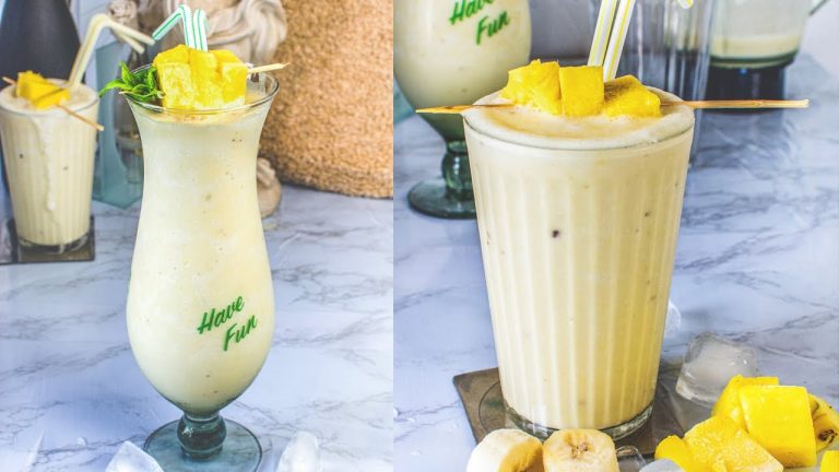 Vegan & Healthy Pineapple Coconut Smoothie Recipe  – Easy Breakfast Drink- After School Snack Recipe