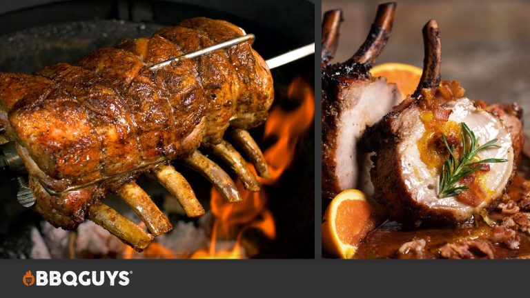 Pork Loin Rib Roast with Bourbon Pepper Jelly Glaze | Rotisserie Recipe on a Kamado | BBQGuys