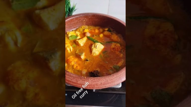Cooking without oil /Oil free fish curry kerala style #oilfree #seafoodrecipes #weightlossrecipes