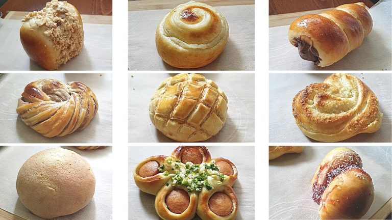 [Taiwanese] One sweet dough, 9 classic bread recipes | 台式麵包九宮格 | 九種麵包食譜