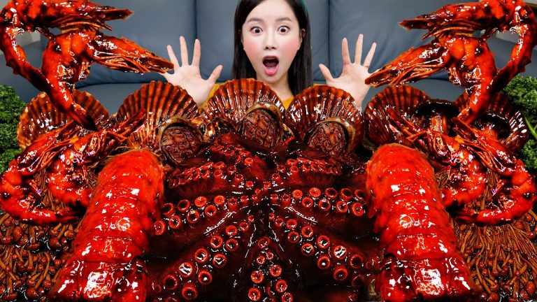 FLEX 🦞 짜장 랍스터 테일 & 문어 & 버섯 먹방 레시피 Jjajang Seafood Lobster Octopus Mushrooms Mukbang ASMR Ssoyoung