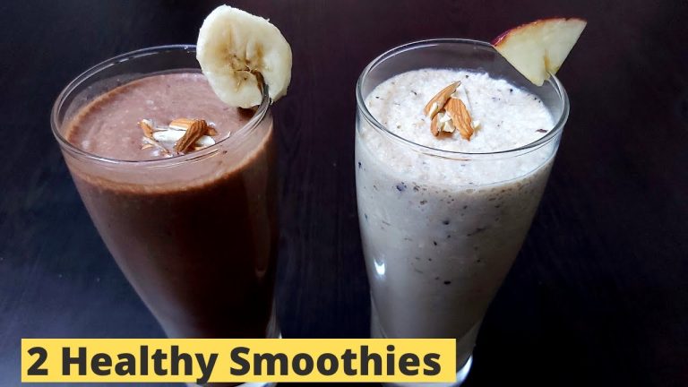 2 HEALTHY SMOOTHIE RECIPES | Chocolate Banana Almond Dates Smoothie | Apple Dates And Nuts Smoothie