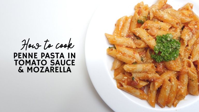 Penne Pasta in Tomato Sauce & Mozzarella Cheese #pastarecipe #pasta #pennepastarecipe #pennepasta