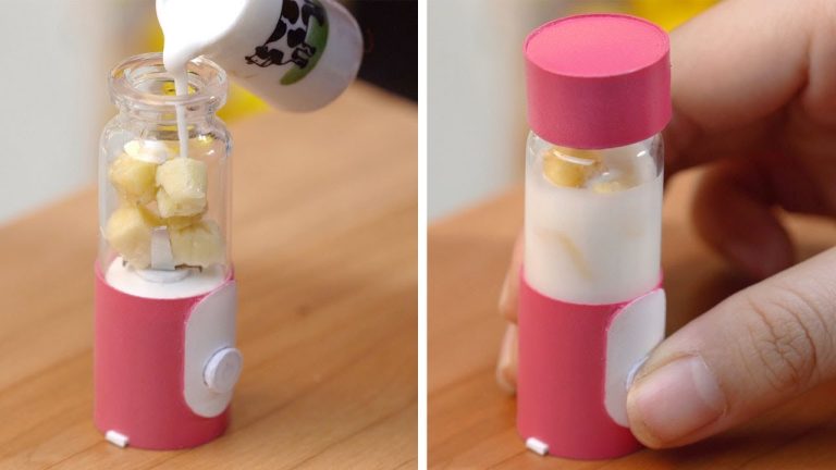 Easy Making Miniature Banana Smoothies | Miniature Cake Recipes | Tiny Cakes