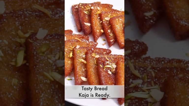 Bread Kaja | Instant Bread Sweet Recipe #shorts #youtubeshorts #breadrecipe #sweet