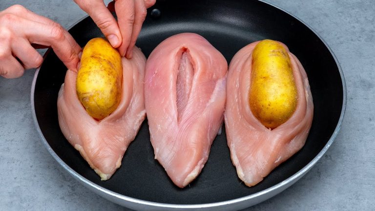 Chicken breast boats, with potatoes! A smart dinner in the oven