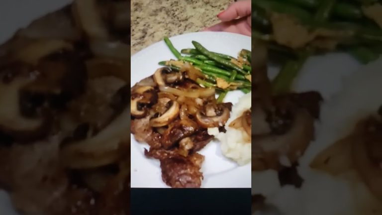 Easy Ribeye Steak Recipe with Onions and Mushrooms #shorts