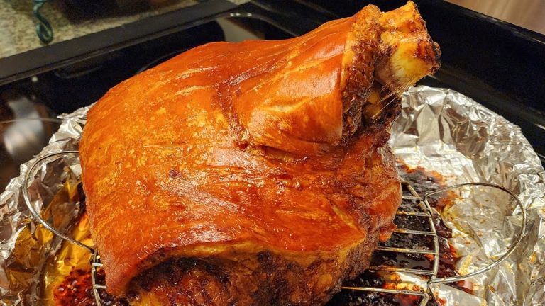 Pork Roast with extra Crispy Skin, tender and juicy meat.