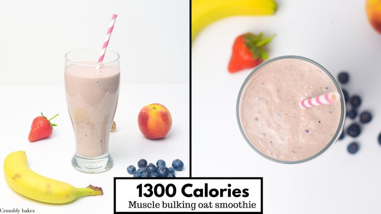 1300 calories Bulking oatmeal smoothie recipe – muscle building recipes
