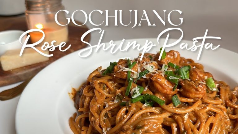 Korean Gochujang Rose Shrimp Pasta | Spicy Korean Pasta | Easy Dinner Recipe | Seafood Pasta