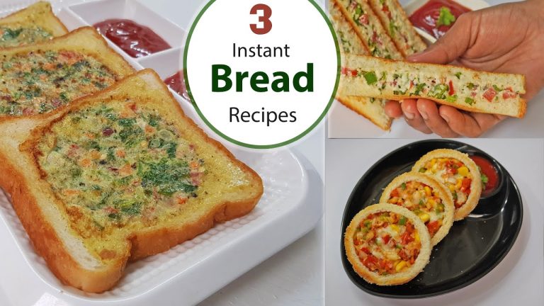 3 Instant  Breakfast & snack recipes with Bread || Under 10 mins Bread  recipes