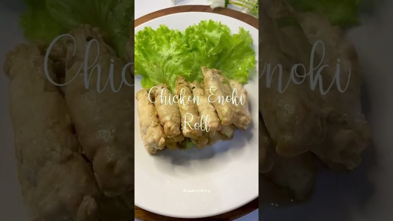 Enoki Mushroom Chicken Roll with Black pepper sauce | easy and simple recipe #shorts