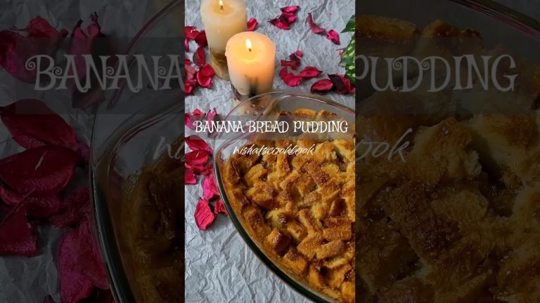 Easy Banana Bread Pudding Recipe 🥰 #shorts #youtubeshorts #shortsvideo