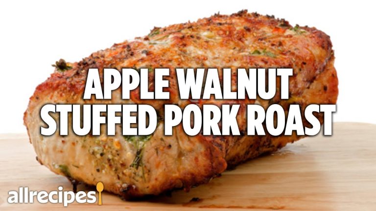 Apple Walnut Stuffed Pork Roast | Pork Loin Roast Recipe | Hosted at Home
