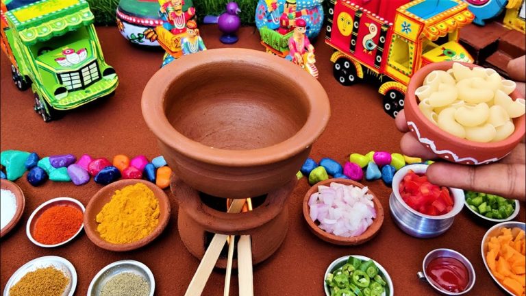 Miniature Macaroni Masala Pasta | Miniature Cooking | Indian Style Macaroni Pasta Recipe