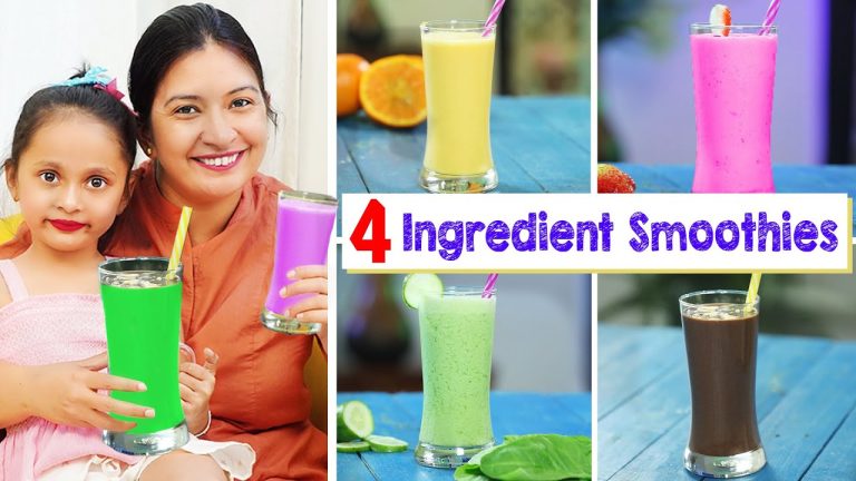 4 Ingredient Healthy Smoothies Recipe | Summer Special | CookWithNisha