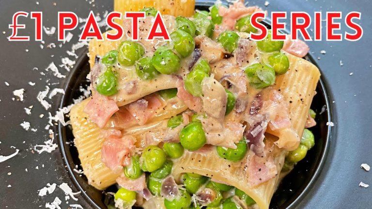 £1 Pasta Series: Cream, Ham and Peas Rigatoni – Cheap and Delicious Recipe