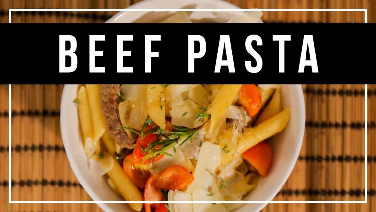 Penne with flambe beef | Beef recipes | Pasta with sliced beef
