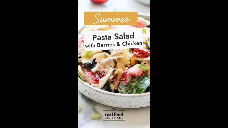 Summer Pasta Salad with Berries and Chicken | #pasta #glutenfree #tastyfood #recipes #shorts