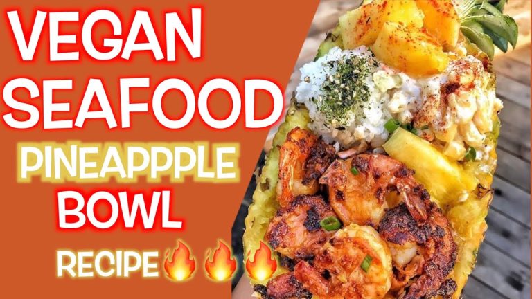 VEGAN SEAFOOD PINEAPPLE BOATS RECIPE ( V CATFISH NUGGETS )