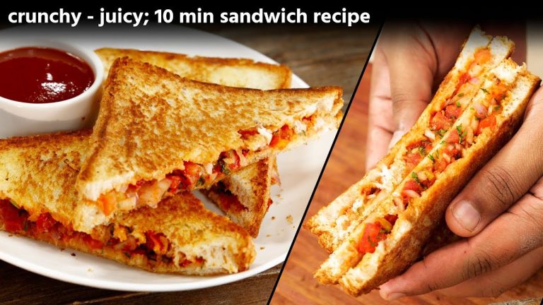 10 Min Sandwich – Crunchy Onion Tomato Toast , CookingShooking Recipe