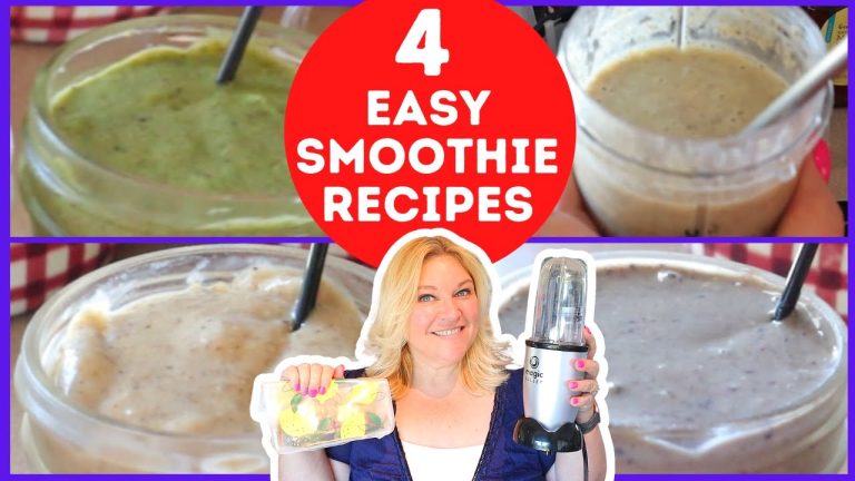 4 EASY SMOOTHIE RECIPES | OATMEAL | TROPICAL | GREEN | SLEEP WELL | CALORIES & WW POINTS  IN RECIPES