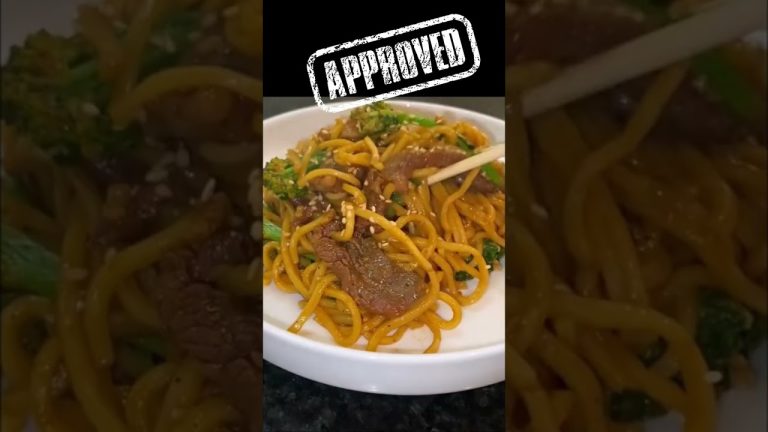 Beef Steak and Broccoli with Low Mein Noodles