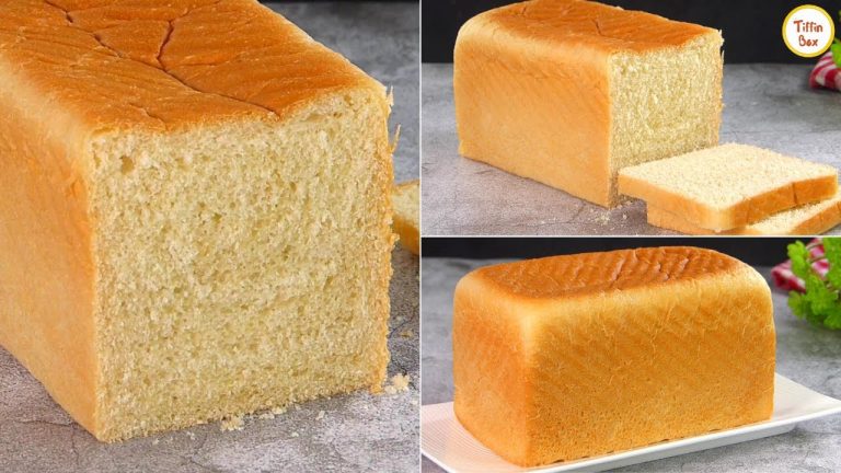 Easy Homemade White Bread / Eggless Soft Double Roti / Bakery style Bread Loaf Recipe by Tiffin Box