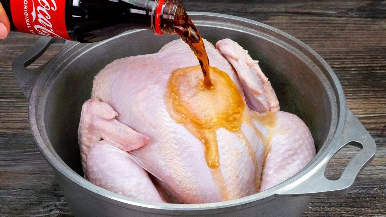 Everyone will ask for the recipe! An entire chicken boiled in Cola and then baked in the oven