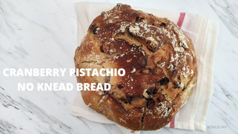 Cranberry Pistachio Bread | Easy No-Knead Recipe | 18 hour bread