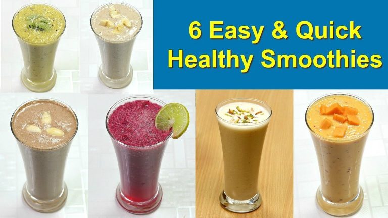 ६ तरीके के हेल्दी स्मूदीज़ मिनटों में बनाए | 6 Healthy Smoothies Recipe | Smoothies | KabitasKitchen