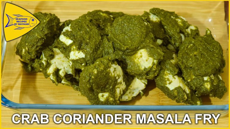 Crab Coriander Masala Fry | Crab Green Masala | Crab Recipe | Crab Roast @Seafood Recipes By Bayman