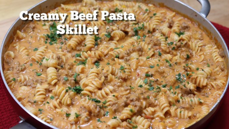 Creamy Beef Pasta Skillet | Delicious Ground Beef Recipe
