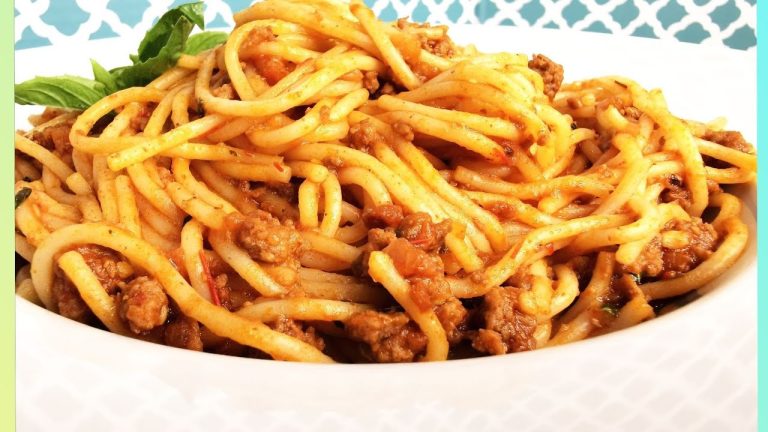 Spaghetti with minced beef recipe //Spaghetti indian style recipe